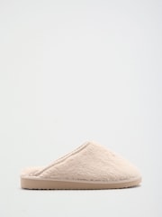Friends Like These Cream Faux Fur Tape Detail Mule Slippers - Image 2 of 5
