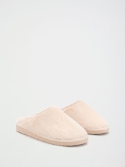 Friends Like These Cream Faux Fur Tape Detail Mule Slippers - Image 3 of 5