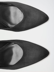Friends Like These Black Wide Fit Faux Suede Round Toe Low Heel Court Shoes - Image 3 of 5