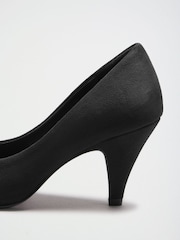 Friends Like These Black Wide Fit Faux Suede Round Toe Low Heel Court Shoes - Image 5 of 5