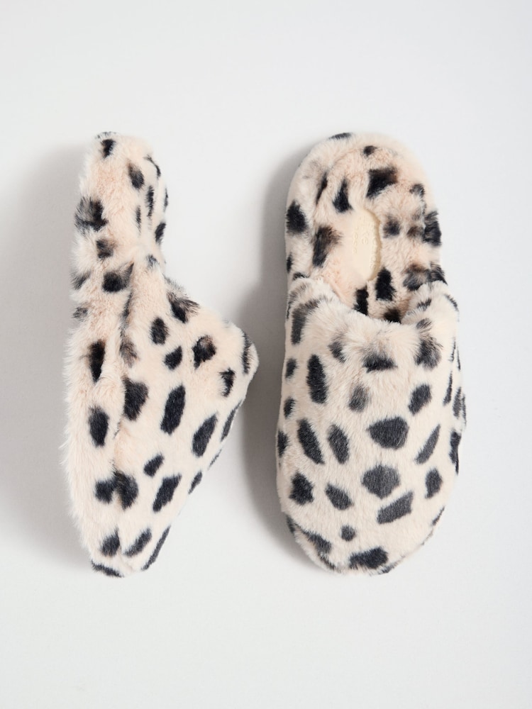 Крем - Friends Like These Spot Print Faux Fur Mule Slippers - 5суретінің 1 суреті Крем - Friends Like These Spot Print Faux Fur Mule Slippers - 5суретінің 1 суреті