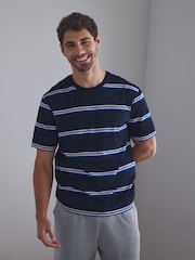 Blue Stripe Stripe Short Sleeve Jersey Pyjamas Set 2 Pack - Image 2 of 14