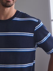 Blue Stripe Stripe Short Sleeve Jersey Pyjamas Set 2 Pack - Image 8 of 14