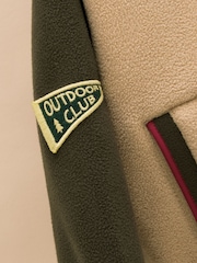Joules Boys' Camden Tan Brown Fleece Bomber Jacket - Image 4 of 5