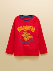 Joules Boys' Kipwell Red Long Sleeve Pyjama Set - Image 2 of 9