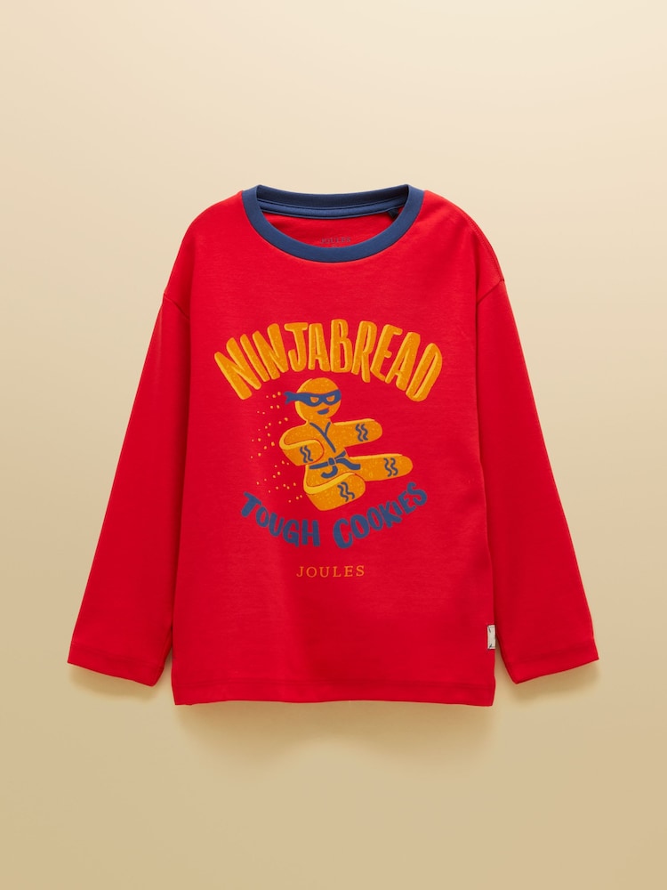 Joules Boys' Kipwell Red Long Sleeve Pyjama Set - Image 2 of 9 Joules Boys' Kipwell Red Long Sleeve Pyjama Set - Image 2 of 9