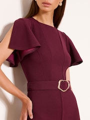 Бургундия кызыл - Lipsy кыска жеңдүү комбинезон - 5ичинен 2 сүрөт