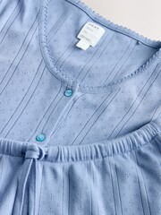 Blue Pointelle Short Pyjamas Set - Image 10 of 11