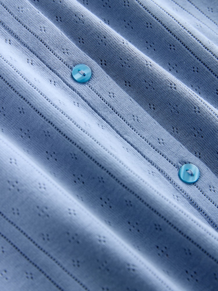 Blue Pointelle Short Pyjamas Set - Image 11 of 11