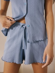 Blue Pointelle Short Pyjamas Set - Image 6 of 11
