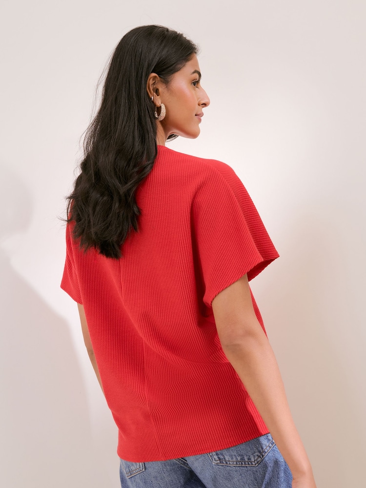 Friends Like These Red Button Detail Short Sleeve Top - Image 5 of 5 Friends Like These Red Button Detail Short Sleeve Top - Image 5 of 5