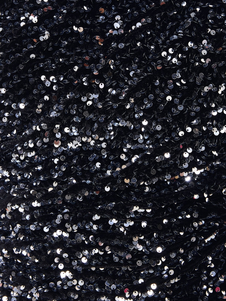 Friends Like These Black Sequin Draped Off The Shoulder Top - Image 5 of 5
