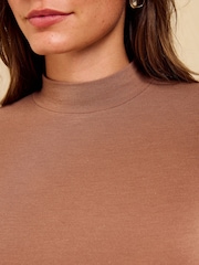 Friends Like These Neutral Soft Touch High Neck Top - Image 4 of 5