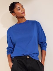 Friends Like These Cobalt Blue Long Sleeve Boxy T-Shirt - Image 3 of 6