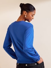 Friends Like These Cobalt Blue Long Sleeve Boxy T-Shirt - Image 6 of 6