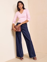 Rosa ruborizado - Friends Like These blusa de Manga larga con Cuello de pico y canalé. - Imagen 3 de 6
