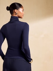 海军 - Friends Like These Jersey Roll Neck Top - 图片5 / 5