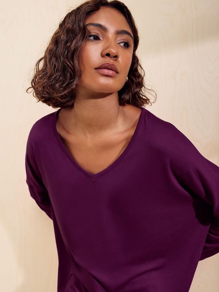 Friends Like These Aubergine Purple Tunic - Image 2 of 5 Friends Like These Aubergine Purple Tunic - Image 2 of 5