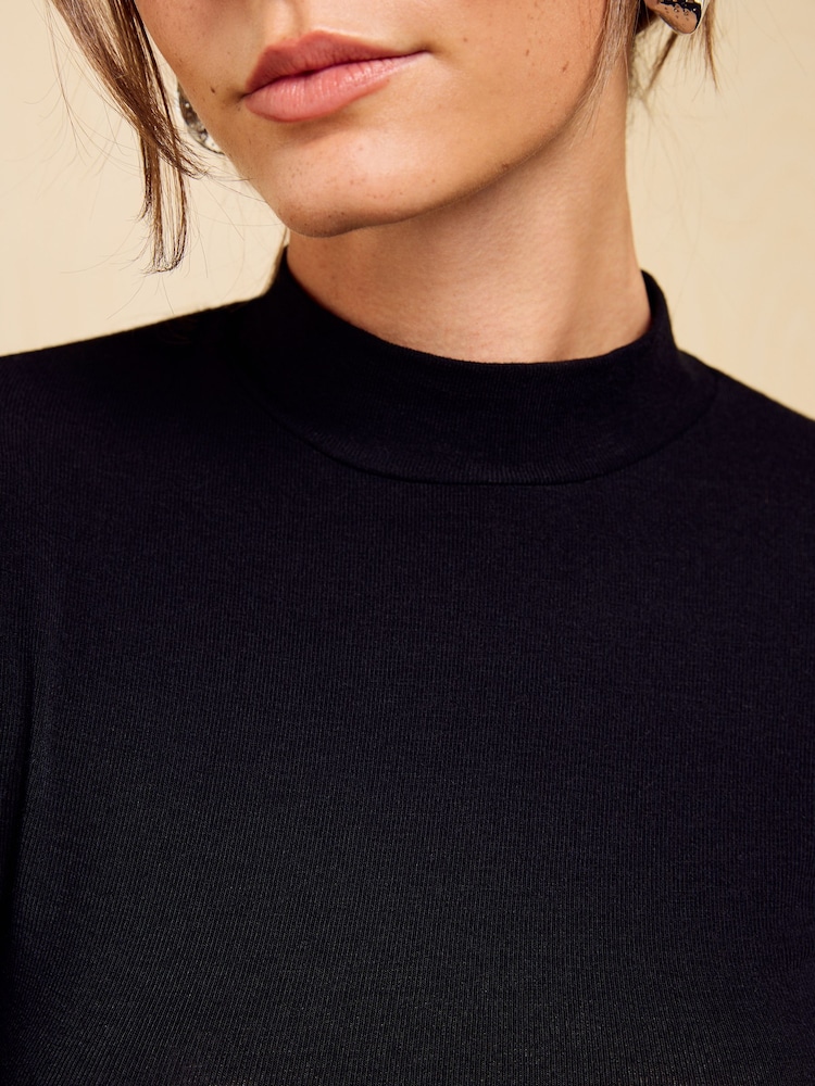 黑色 - Friends Like These Jersey Roll Neck Top - 图片2 / 5