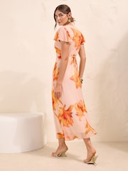 Friends Like These Ivory Polka Dot Metallic Short Sleeve Midi Dress - Image 4 of 4
