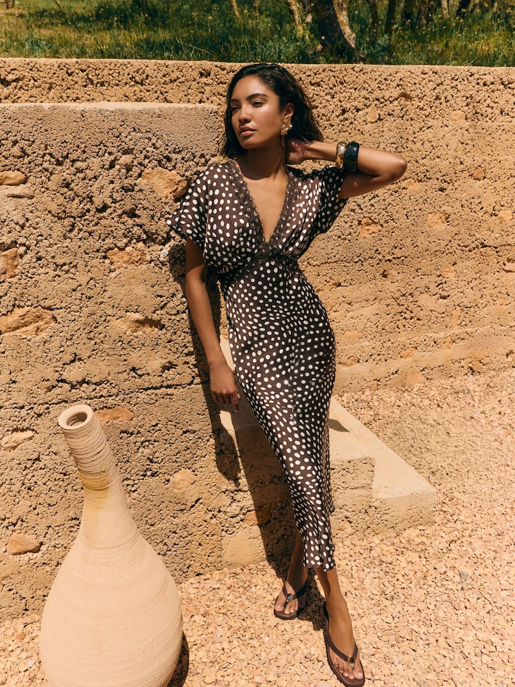 batwing midi dress Batwing Sleeve Midi Dress, Draped Cotton blend with Side Cutouts, Fall Dress for Women, Avant Garde Clothing, S / Petrol