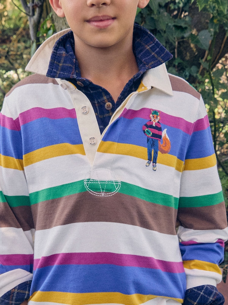 פסים בצבעים שונים - Joules Boys' Rugby Club Long Sleeve Rugby Shirt - תמונה 2 מתוך 2 פסים בצבעים שונים - Joules Boys' Rugby Club Long Sleeve Rugby Shirt - תמונה 2 מתוך 2