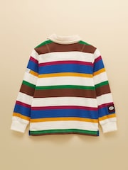 Joules Boys' Rugby Club Multi Stripe Long Sleeve Rugby Shirt - Image 4 of 8