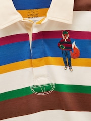 Joules Boys' Rugby Club Multi Stripe Long Sleeve Rugby Shirt - Image 5 of 8
