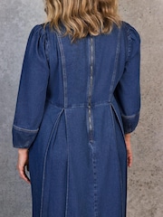 Live Unlimited Blue Denim V-Neck Dress - Image 10 of 10