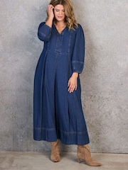 Live Unlimited Blue Denim V-Neck Dress - Image 6 of 10