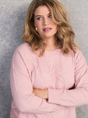 Live Unlimited Pink Floral Placement Knitted Jumper - Image 4 of 6