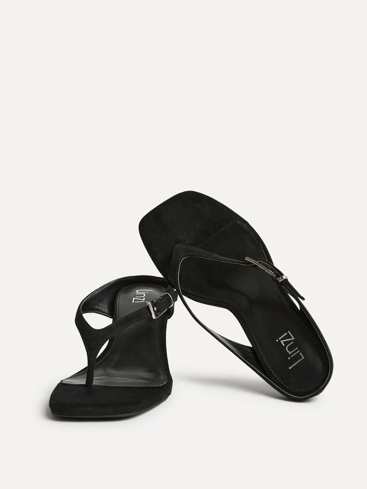 أسود - صندل بإصبع وكعب Elanie من Linzi - Image 5 of 5