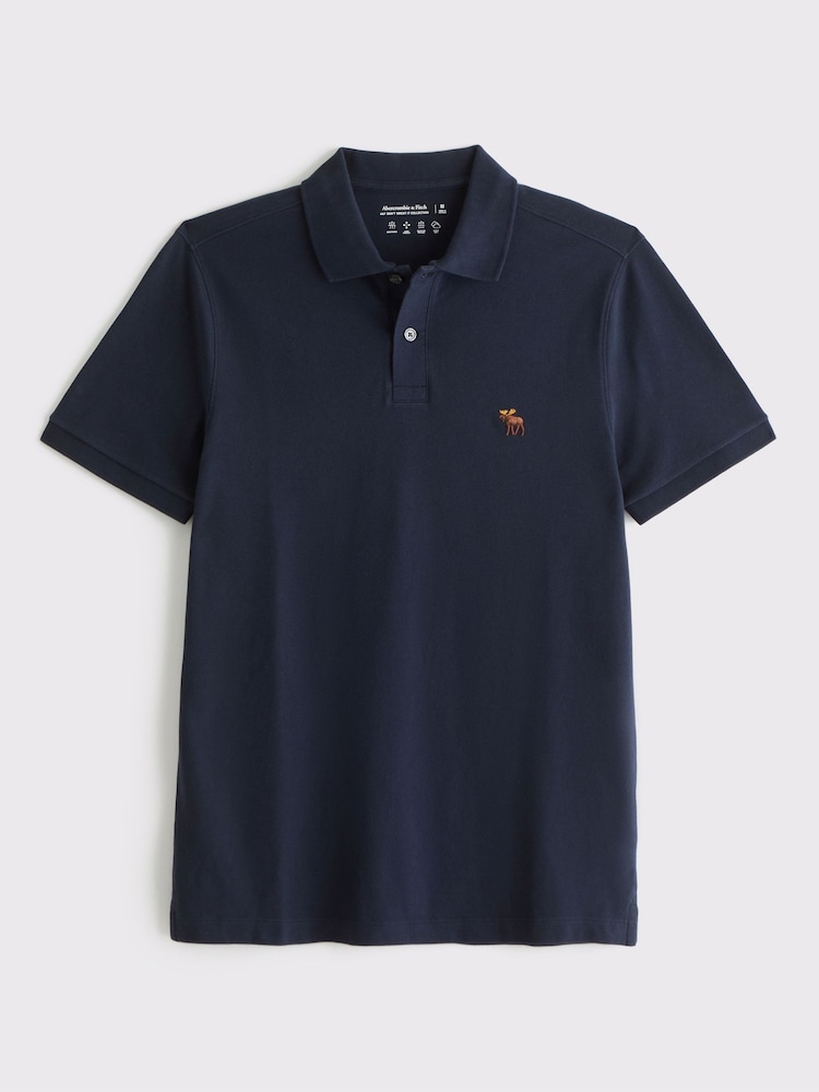 Abercrombie & Fitch Light Blue Icon Collar Neck Short Sleeve Polo Shirt - Image 1 of 1