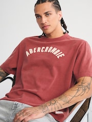 Abercrombie & Fitch Red Logo Short Sleeve Crew Neck T-Shirt - Image 2 of 9