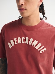 Abercrombie & Fitch Red Logo Short Sleeve Crew Neck T-Shirt - Image 5 of 9