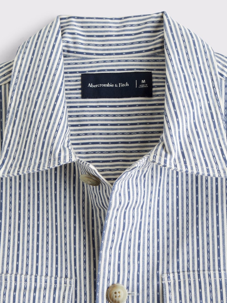 Abercrombie & Fitch Blue Denim Long Sleeve Shirt - Image 2 of 2 Abercrombie & Fitch Blue Denim Long Sleeve Shirt - Image 2 of 2