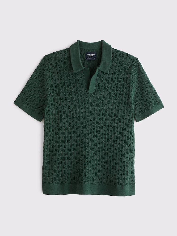 Abercrombie & Fitch Green Short Sleeve Sweater Polo Shirt - Image 1 of 3