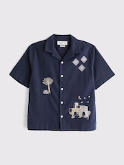 Abercrombie & Fitch Off White Ramadan Woven Short Sleeve Collared Shirt - Image 2 of 4