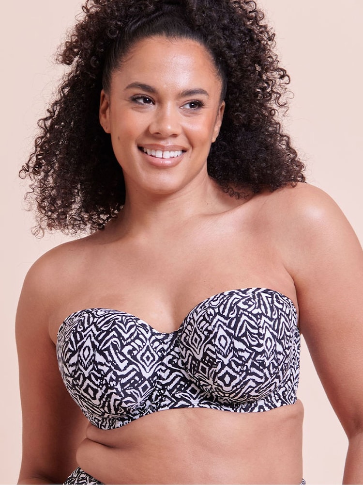 Curvy Kate Wild Horizon Bandeau Strapless Multiway Schwarz Bikini Top - Bild 1 von 6