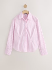 Pink/Blue Stripe Fitted Stretch Essential Long Sleeve Shirt - Image 1 of 7