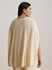 Lauren Ralph Lauren Cream Modal and Silk Blend Cape Sweater - Image 5 of 9