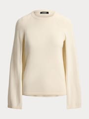 Lauren Ralph Lauren Cream Modal and Silk Blend Cape Sweater - Image 9 of 9