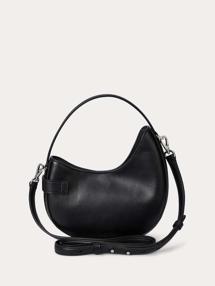 Lauren Ralph Lauren Black Tasha Small Leather Saddle Shoulder Bag - Image 2 of 6 Lauren Ralph Lauren Black Tasha Small Leather Saddle Shoulder Bag - Image 2 of 6