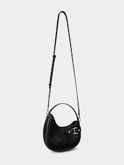 Lauren Ralph Lauren Black Tasha Small Leather Saddle Shoulder Bag - Image 3 of 6
