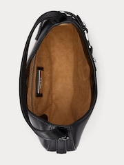 Lauren Ralph Lauren Black Tasha Small Leather Saddle Shoulder Bag - Image 4 of 6