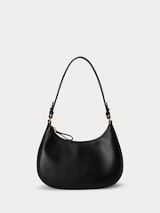Lauren Ralph Lauren Black Marcy Smooth Leather Shoulder Bag with Chain Detailing - Image 2 of 6
