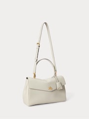 Lauren Ralph Lauren White Farrah Soft Leather Top Handle Medium Tote Bag - Image 2 of 5