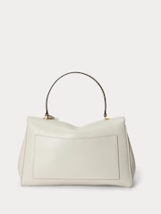 Lauren Ralph Lauren White Farrah Soft Leather Top Handle Medium Tote Bag - Image 3 of 5