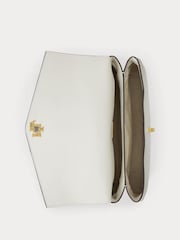 Lauren Ralph Lauren White Farrah Soft Leather Top Handle Medium Tote Bag - Image 4 of 5