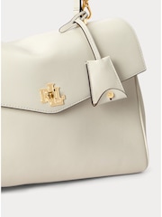 Lauren Ralph Lauren White Farrah Soft Leather Top Handle Medium Tote Bag - Image 5 of 5